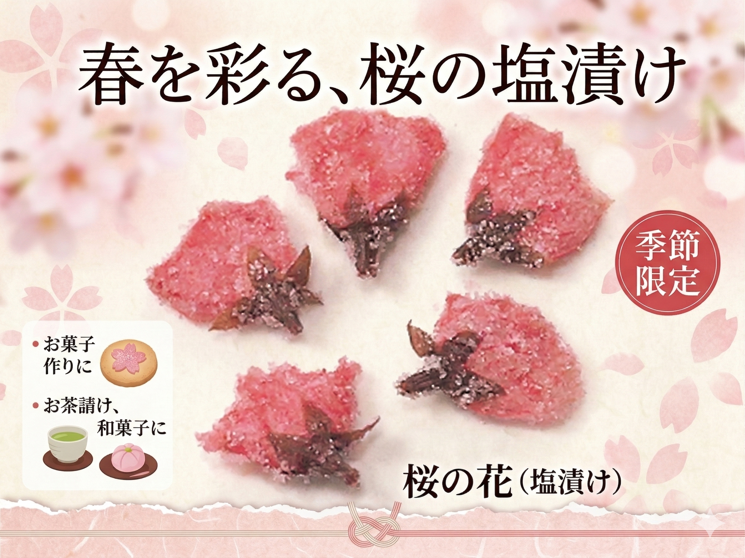 桜花塩漬軸取5mm100花